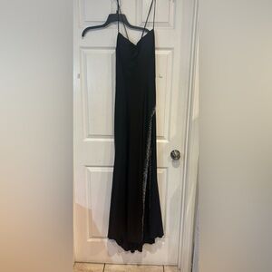 Chic Black Maxi Dress with Embellished Detail